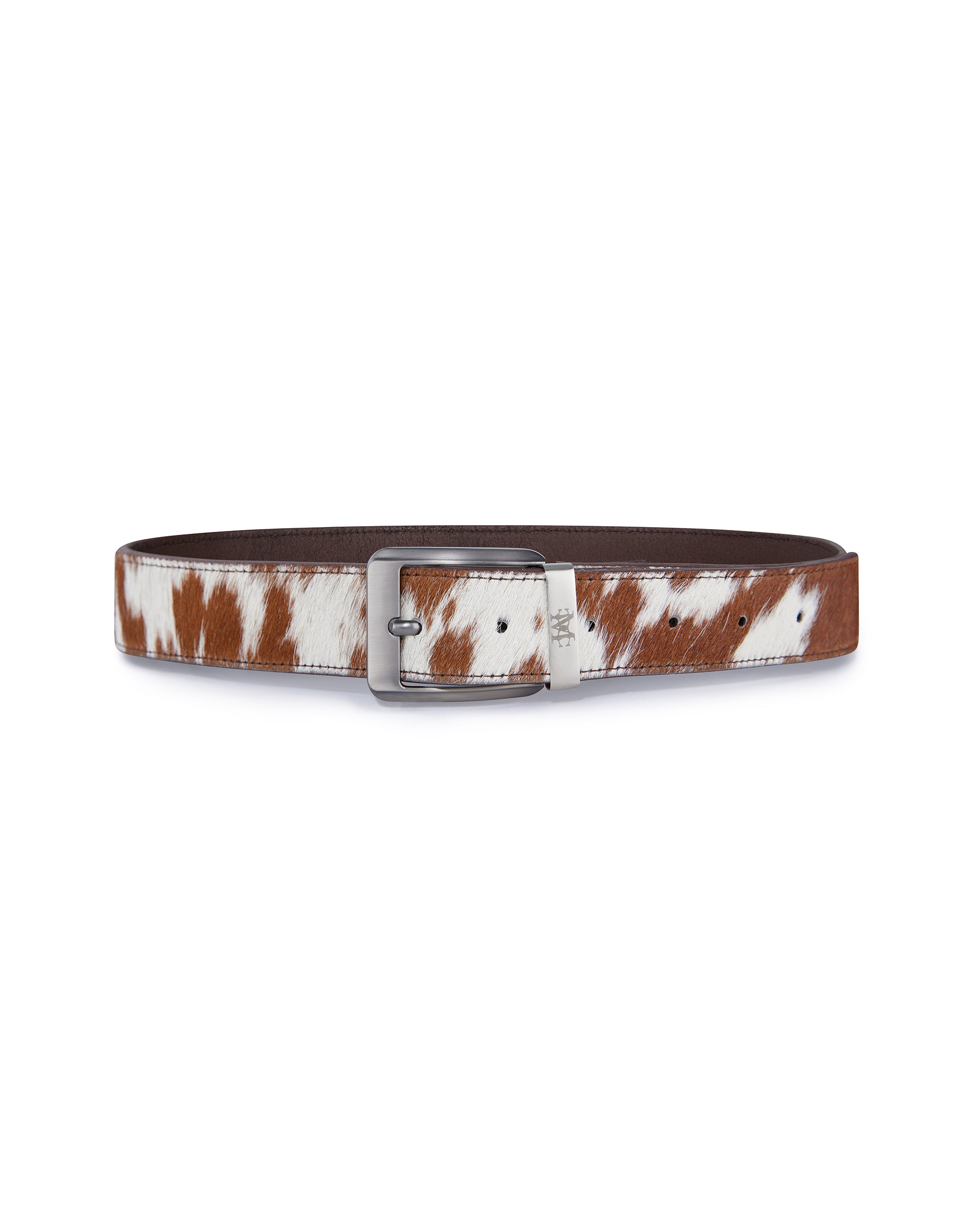 Cow-hide leather belt in brown – Maison Charmant