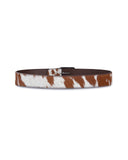 Cow-hide leather belt in brown