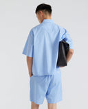 Charmant Short-Sleeve Striped Shirt in Lightweight Cotton