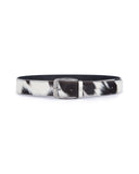 Cow-hide leather belt in black