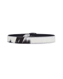 Cow-hide leather belt in black