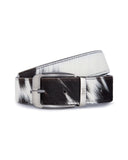 Cow-hide leather belt in black