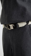 Cow-hide leather belt in black